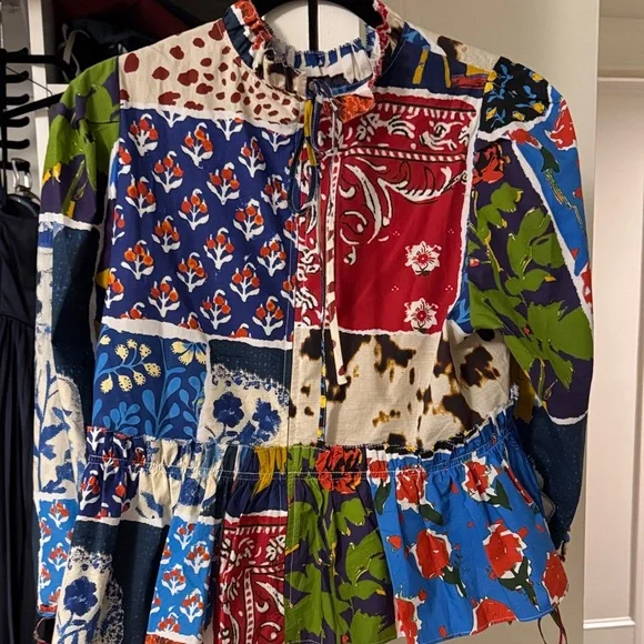 Hunter Bell Multicolor Patchwork Blouse - Picture 2 of 4